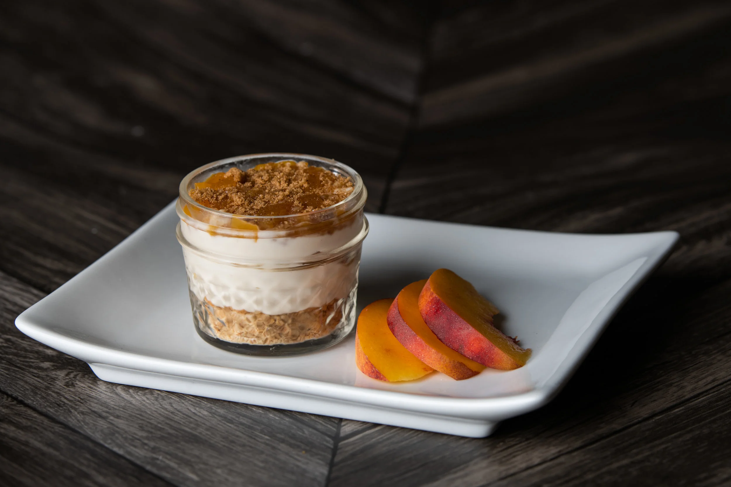 Peach Cobbler Cheesecake Jar