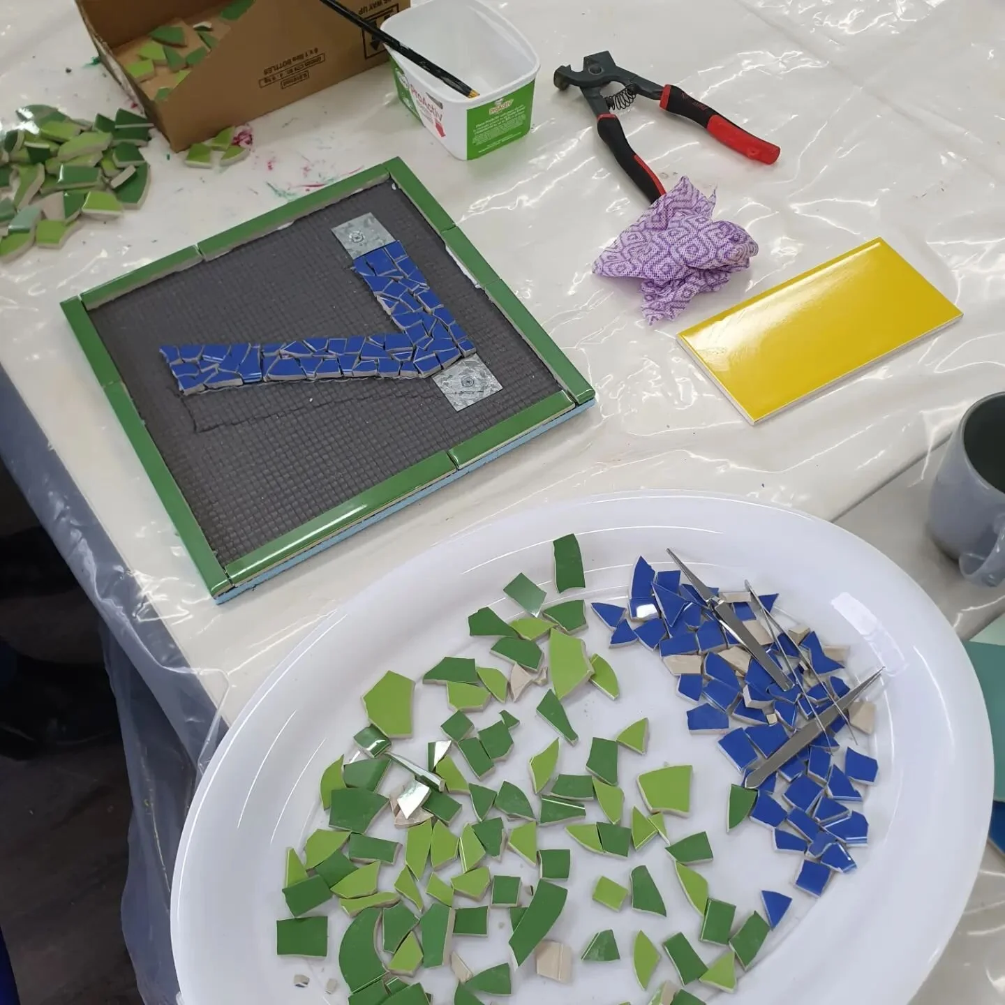 Another great #fridaymorning at #goolwacommunitycentre #mosaicclassesbysuehoskin come and have a look!! or join in 😁