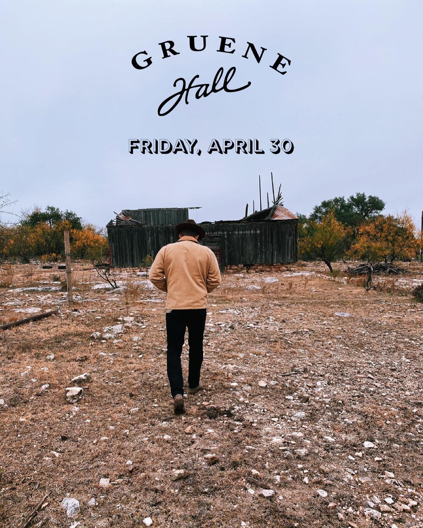 New Braunfels - Friday, April 30 I&rsquo;ll be at @gruenehall for night #2 with @juanathantyler - Tickets on sale now https://gruenehall.thundertix.com/events/185343

See y&rsquo;all there!