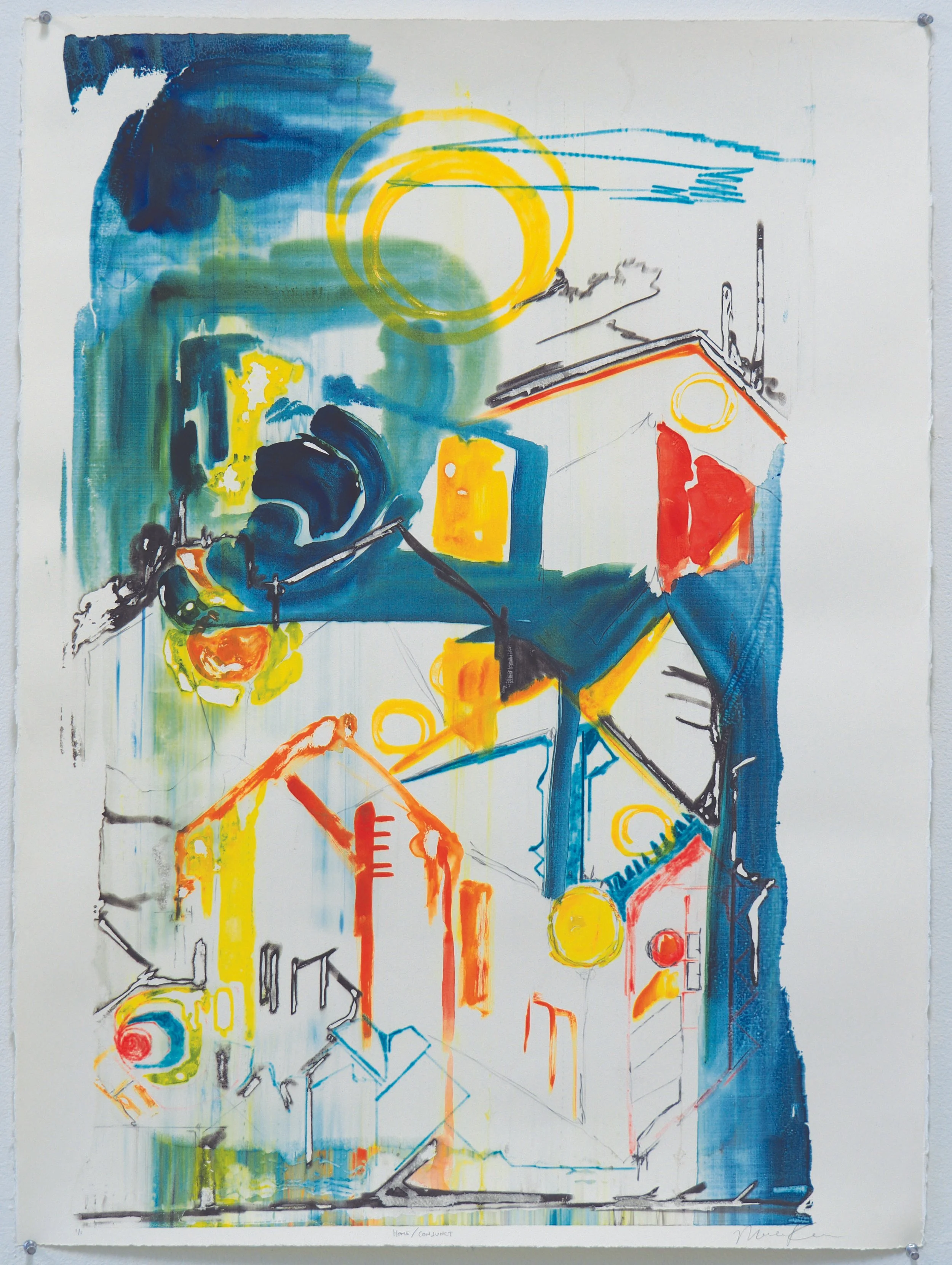 home/conjunct, 2024. Screen monoprint, 30" x 22".