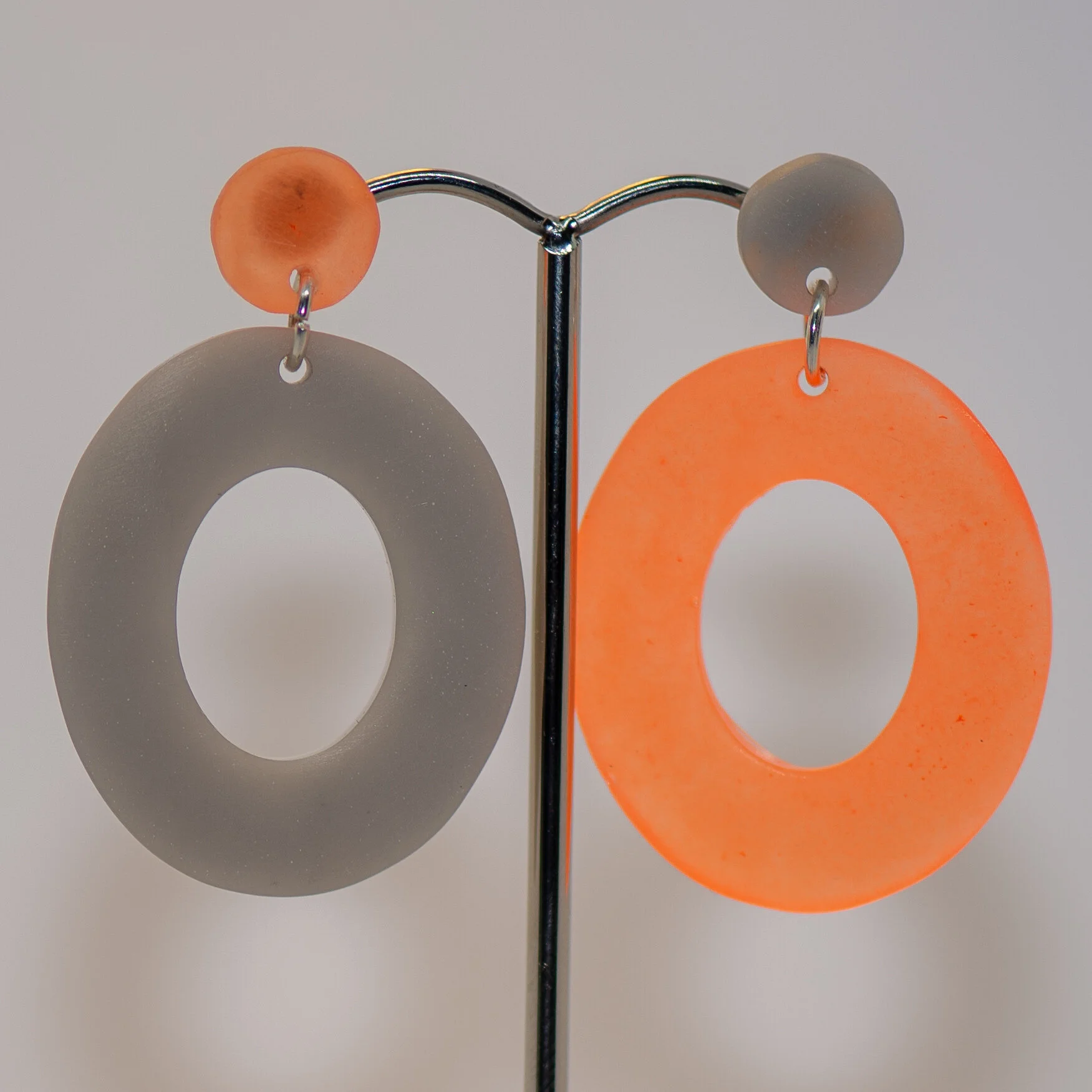 Pop Orange &amp; Grey | Chunky Oval