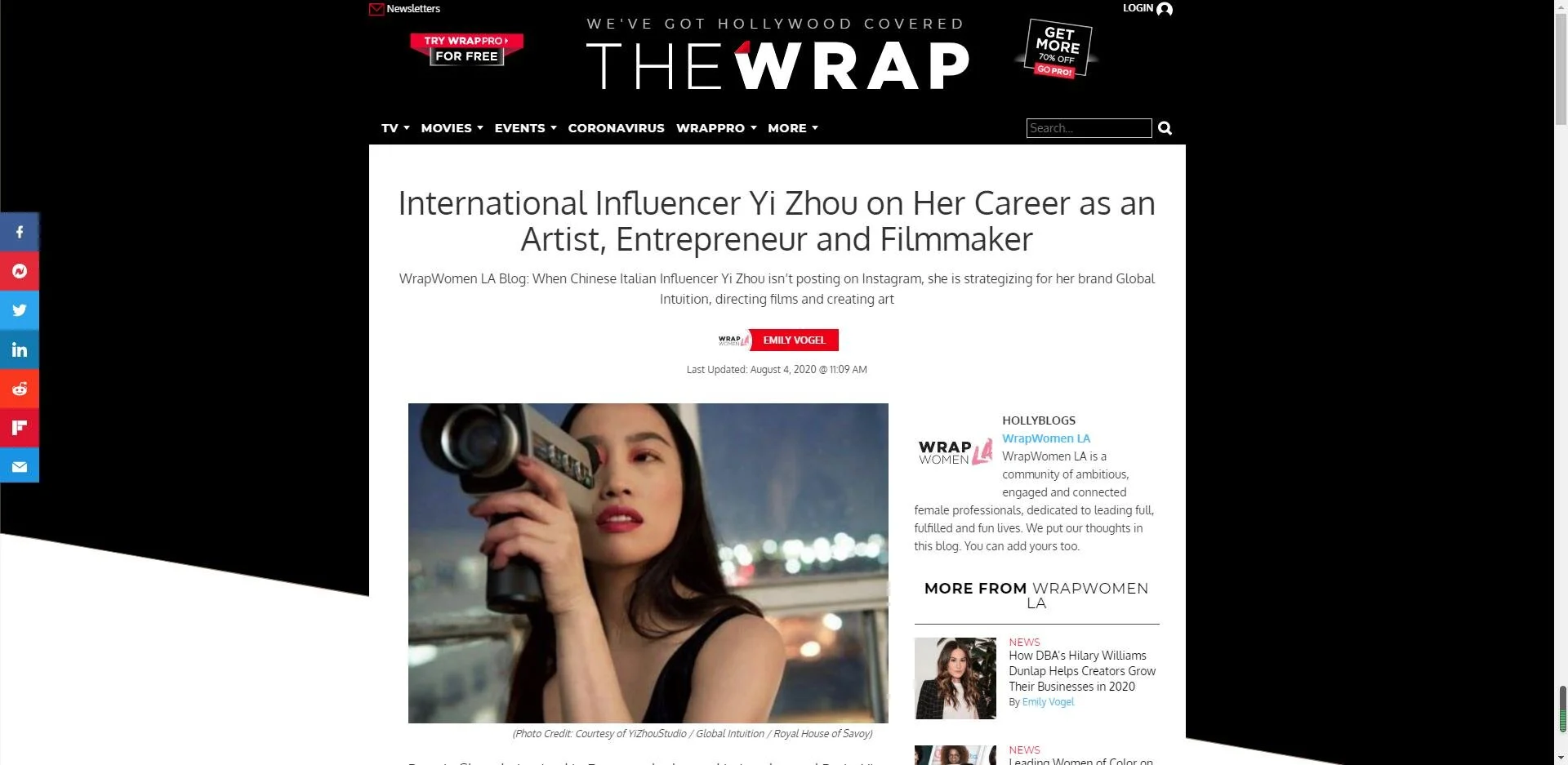 International Influencer Yi Zhou on Her Career as an Artist, Entrepreneur and Filmmaker