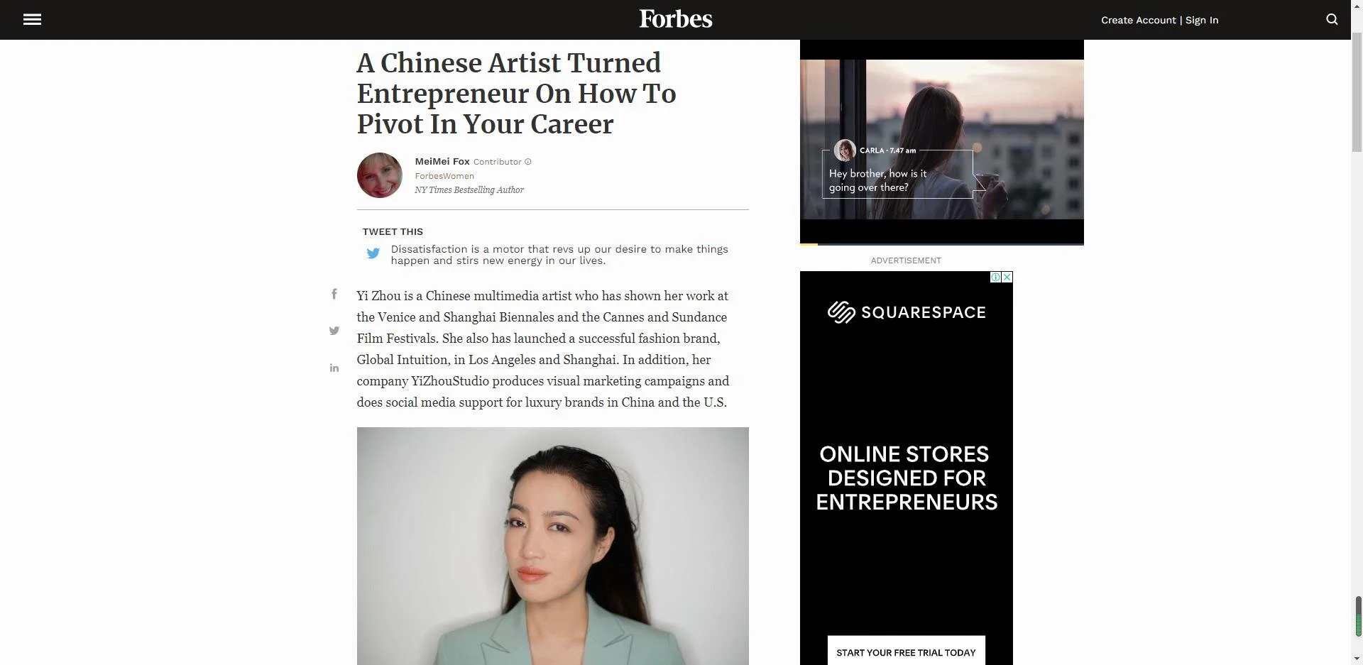 A Chinese Artist Turned Entrepreneur On How To Pivot In Your Career