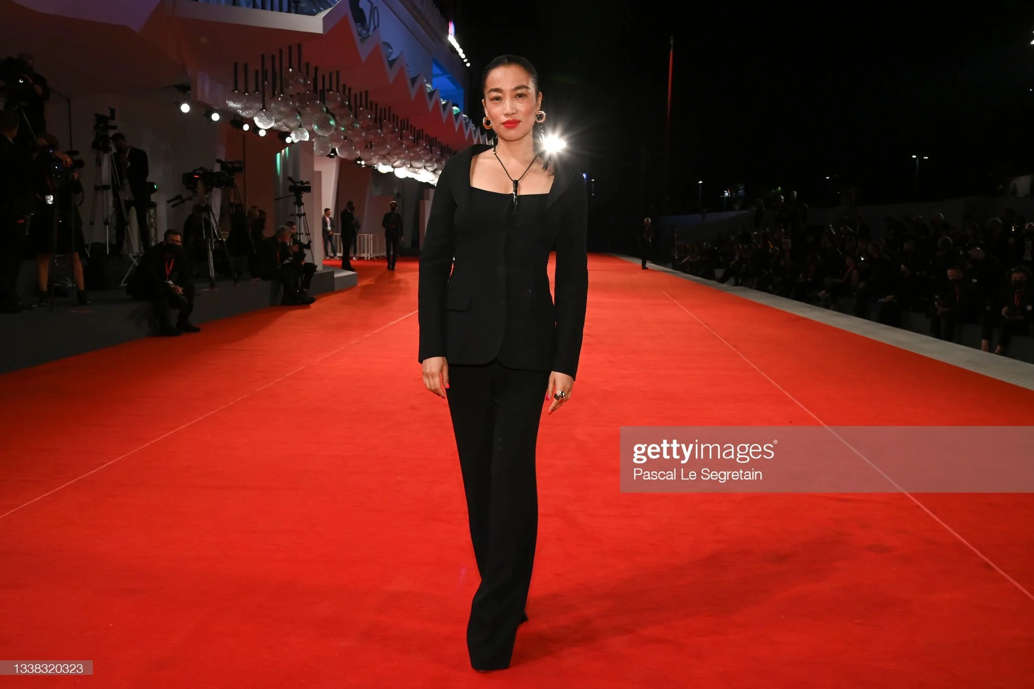 Yi Zhou attends the red carpet of the movie Competencia Oficial during the 78th Venice International Film Festival on September 04, 2021 in Venice, Italy.