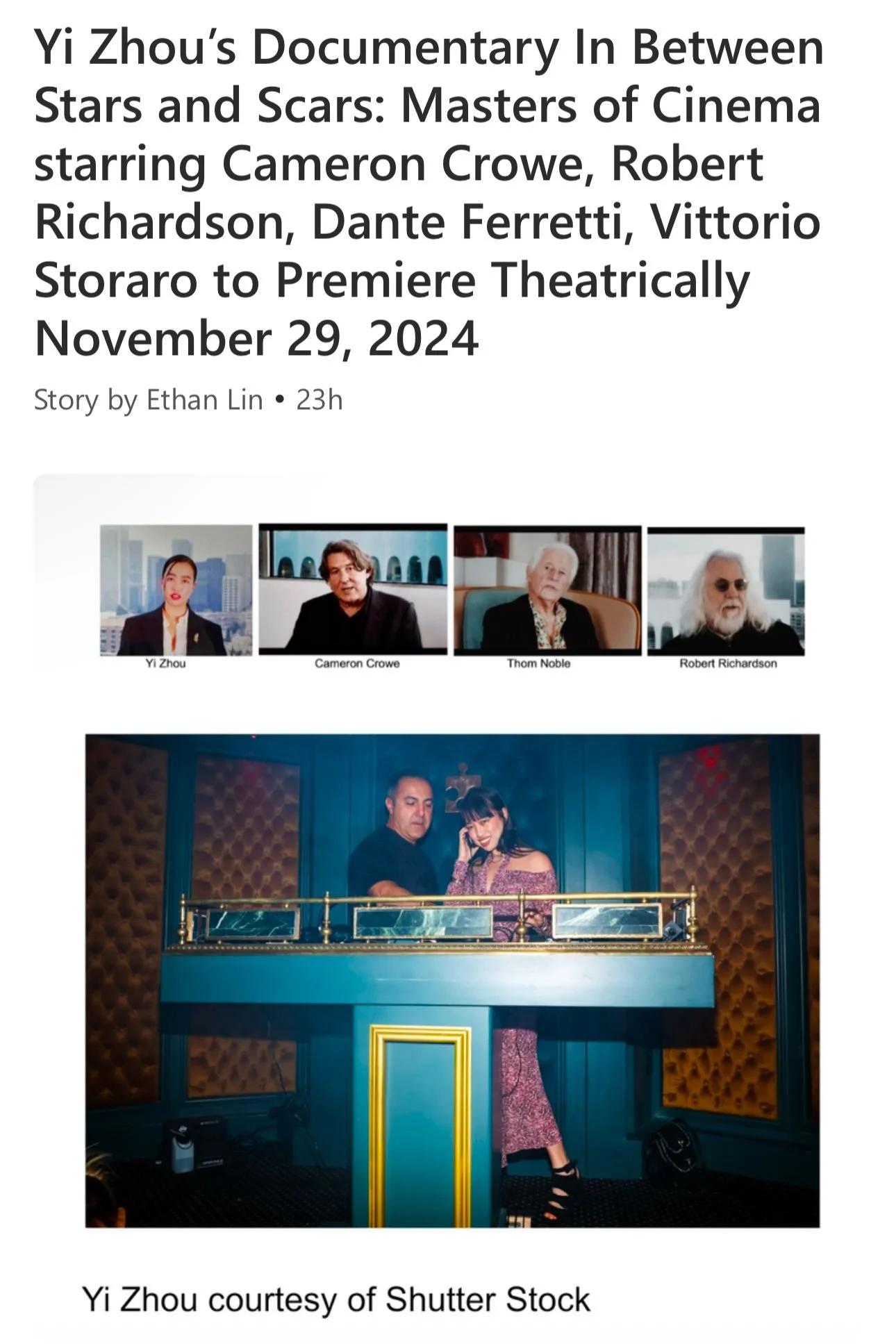 Yi Zhou’s Documentary In Between Stars and Scars: