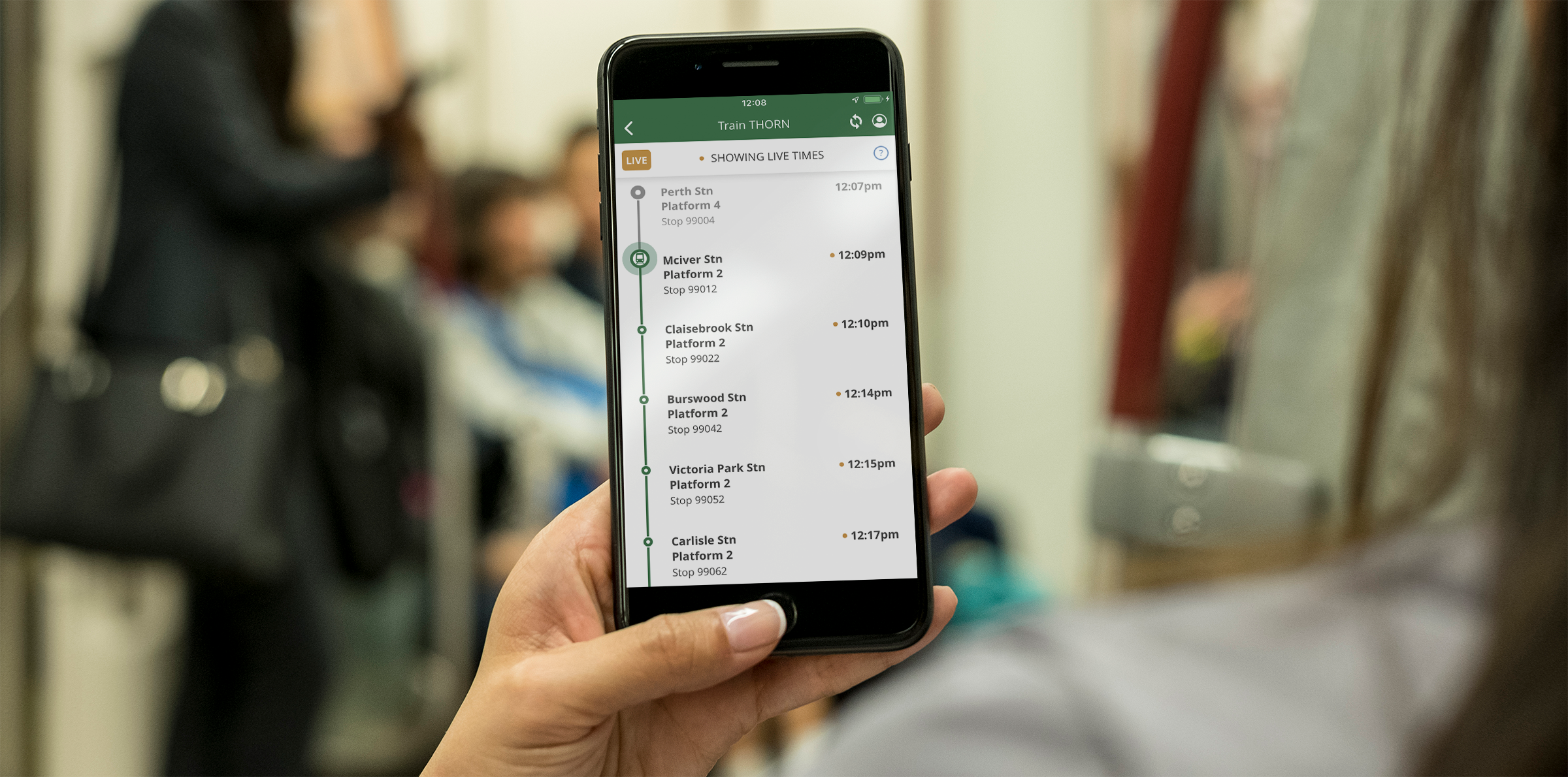 Transperth App in train