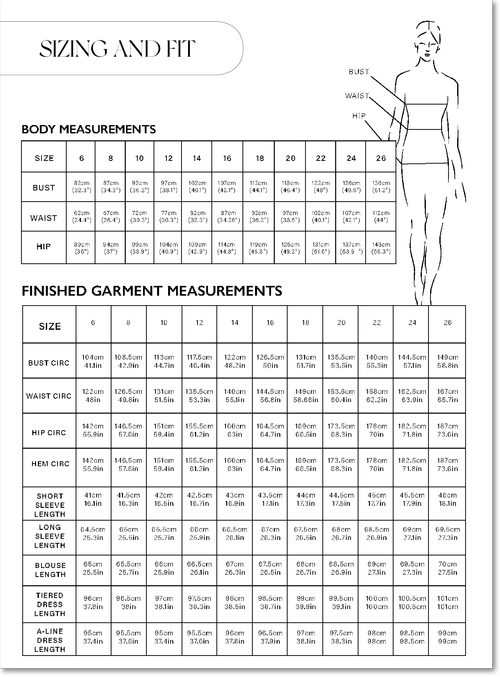 Italian Pattern Sizing The Audrey Pattern — Veronica Tucker the Label