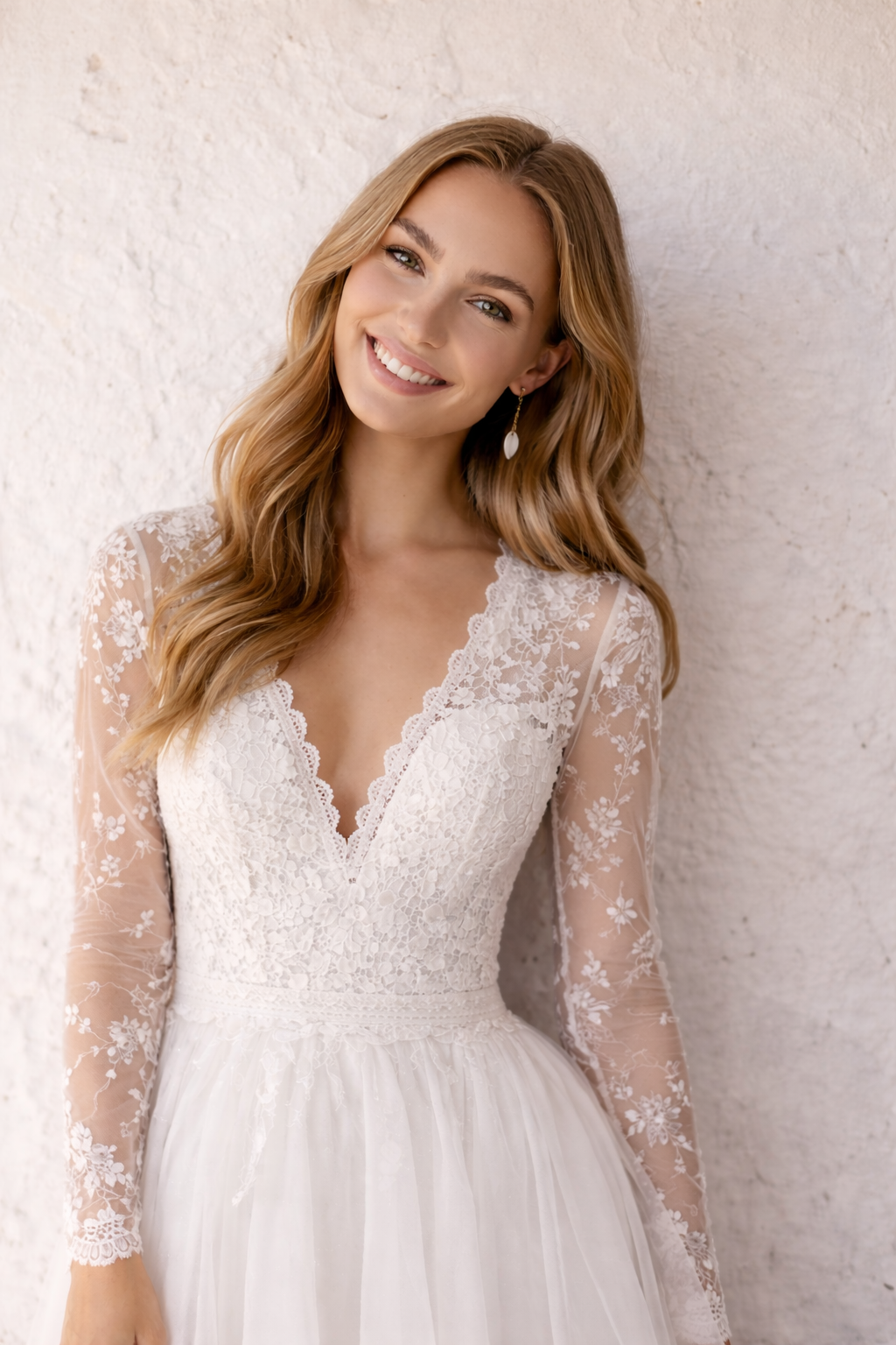 Pendientes de Novia Petalo