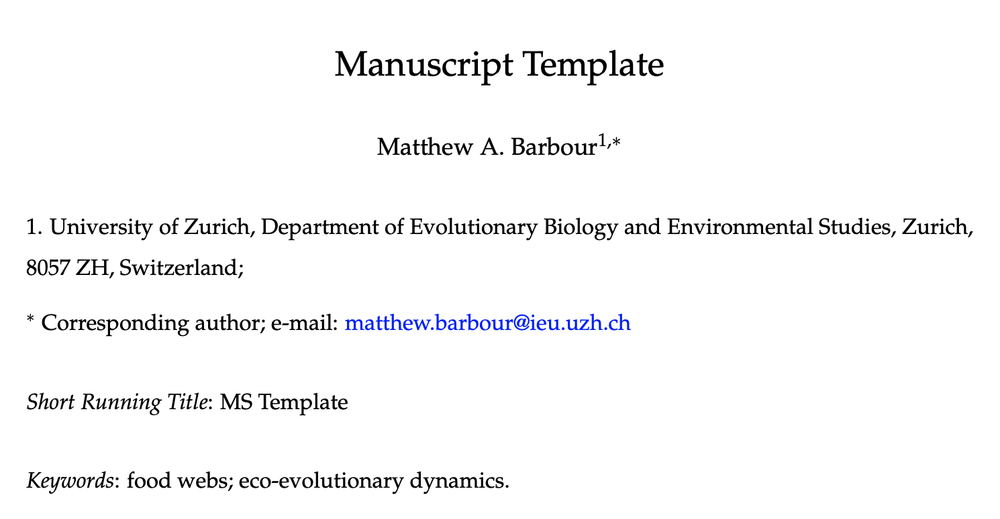 Reproducible Manuscript Template — Barbour Lab