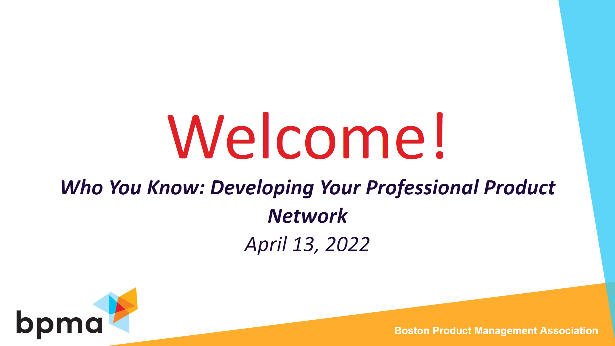 April 2022 Event | Who You Know: Developing Your Professional Product Network