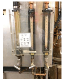 Figure 22: Feed (F101), Reflux (F102) and Distillate (F103) flow meters