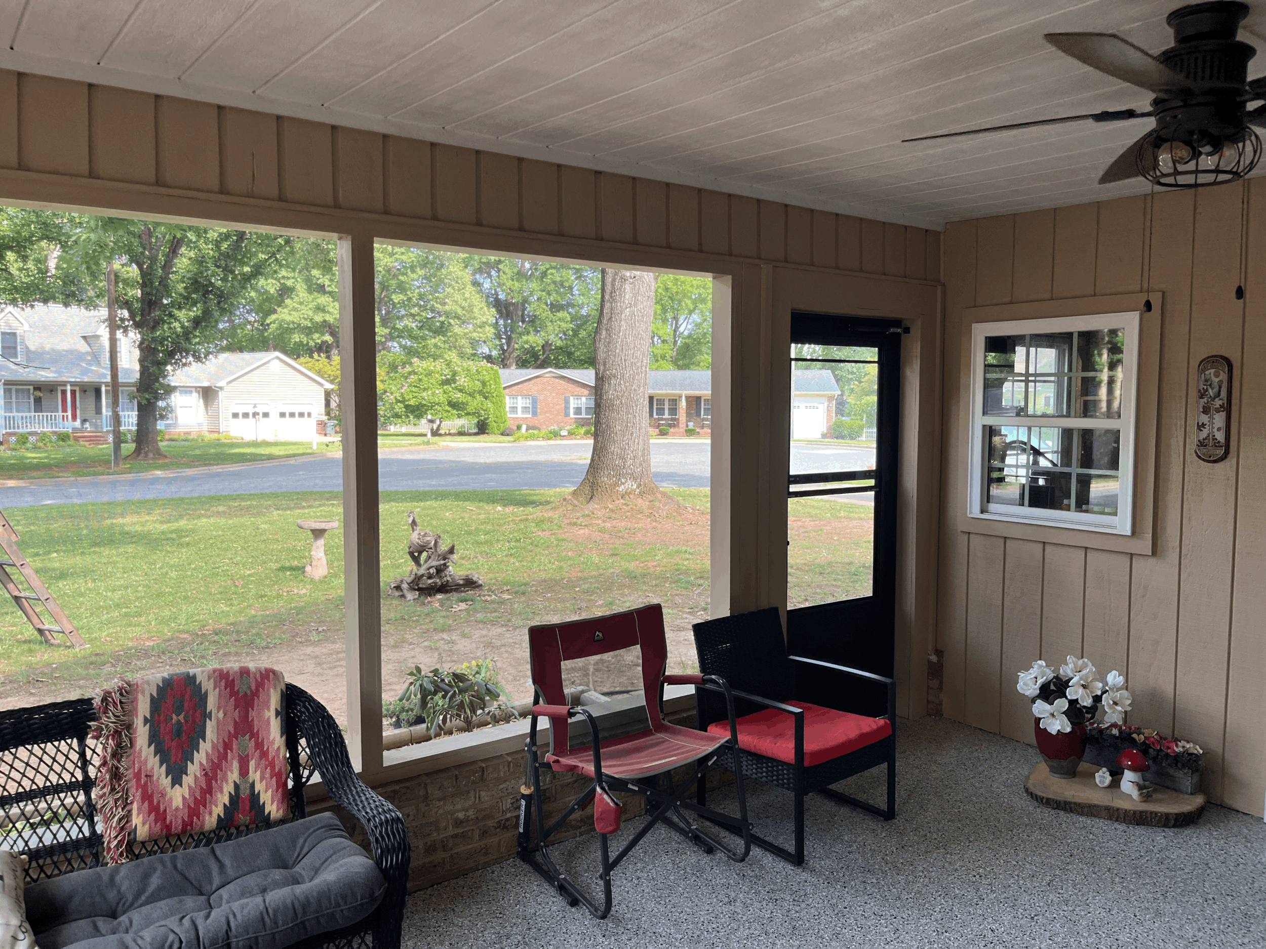 Side view Interior Porch screen system