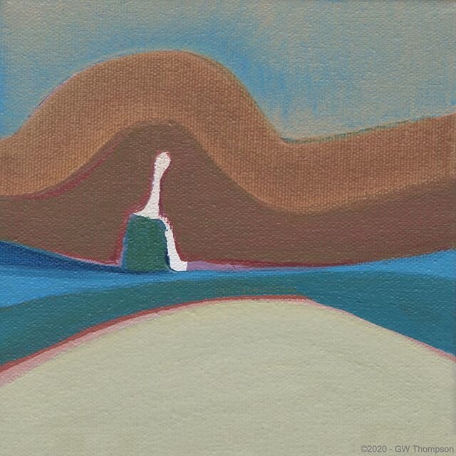 6&rdquo;x6&rdquo; series. Other Lands 104, acrylic on canvas. &copy;️2020.
@georgewthompson #dailypainting