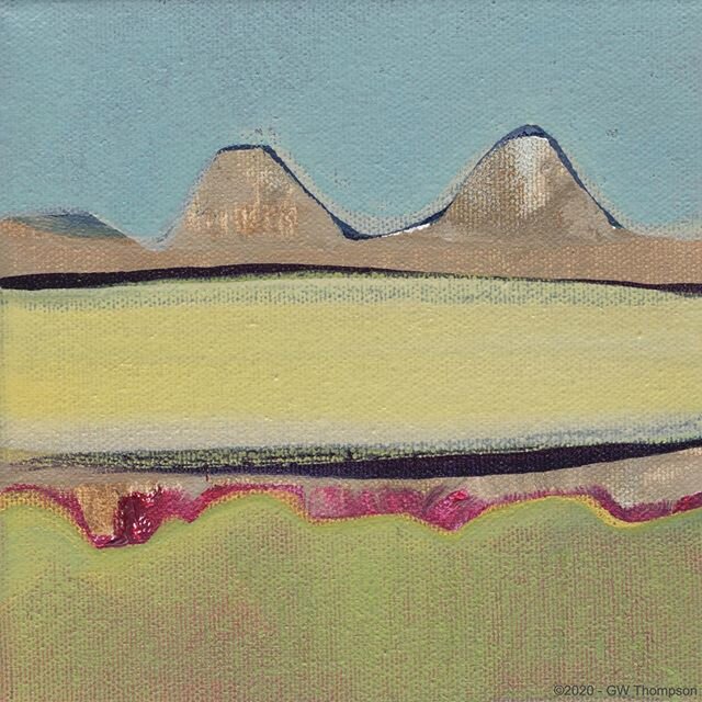 6&rdquo;x6&rdquo; series. Other Lands 105, acrylic on canvas. &copy;️2020.
@georgewthompson #dailypainting