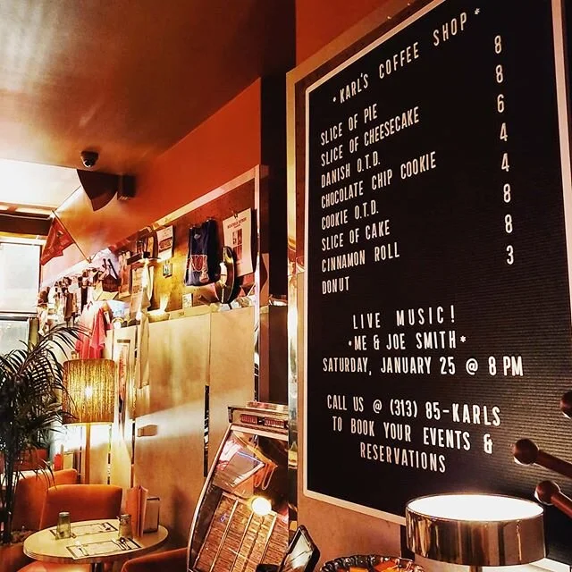 Felt cute, might delete later. 😘
.
.
#karlsdetroit #thesirenhotel #freshbaked #pastries #livemusic #diner