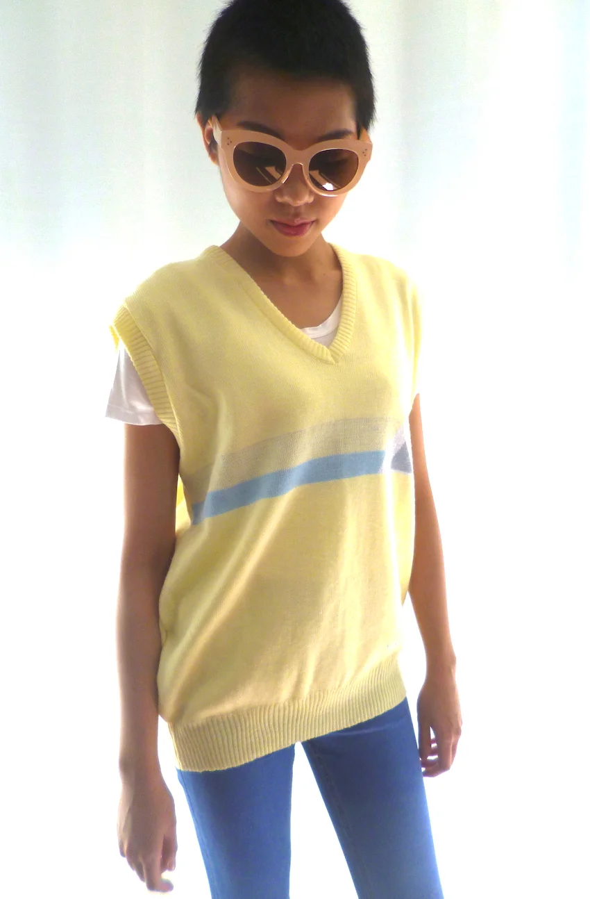 LE COQ SPORTIF 1980’s VINTAGE LEMON KNIT TANK