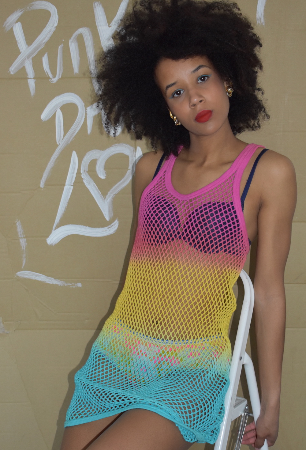 #35IH THRIFT EXCLUSIVE RAINBOW MESH DRESS SHANI3.JPG