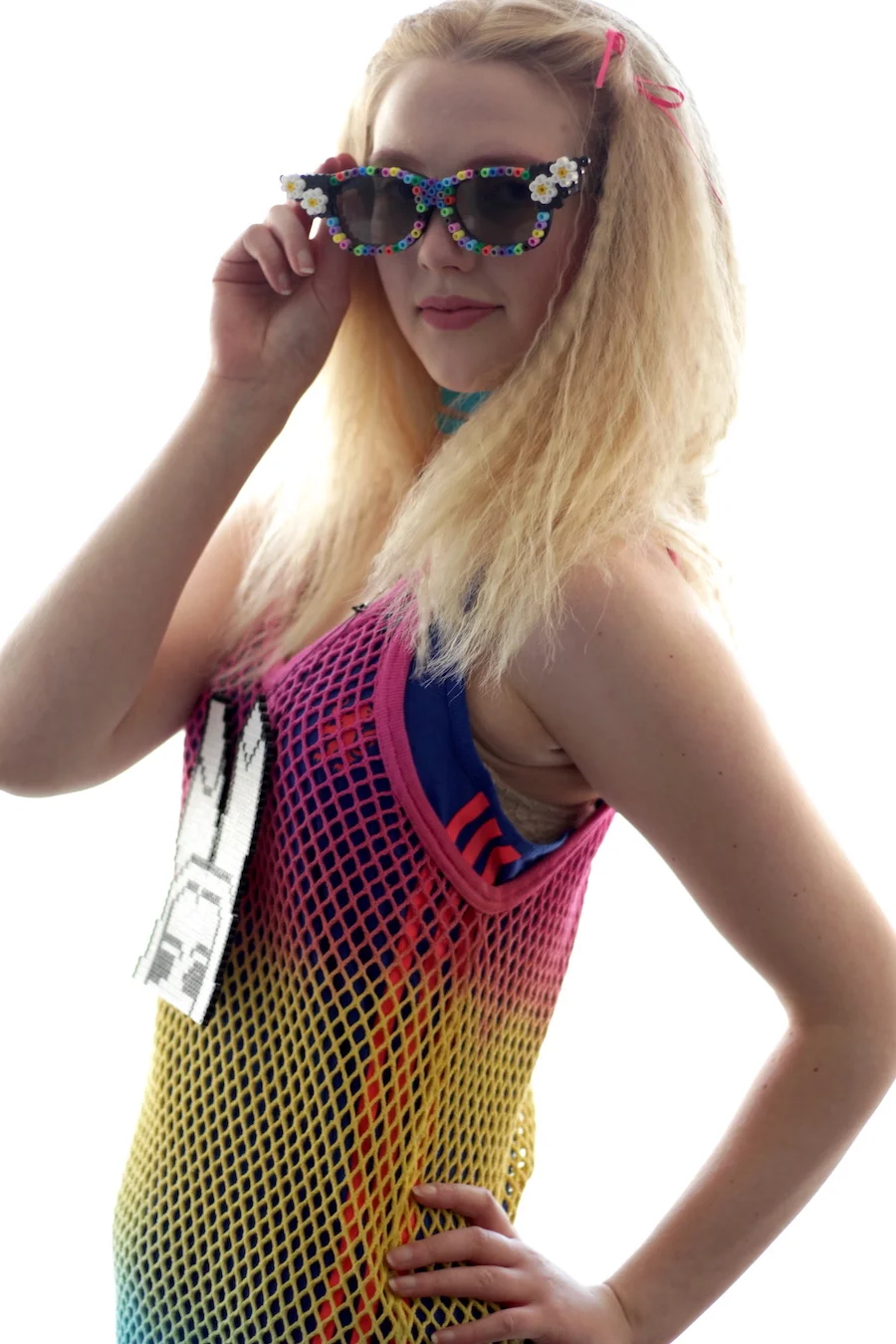 #35IH THRIFT EXCLUSIVE RAINBOW MESH DRESS AMY SUNNIES.JPG