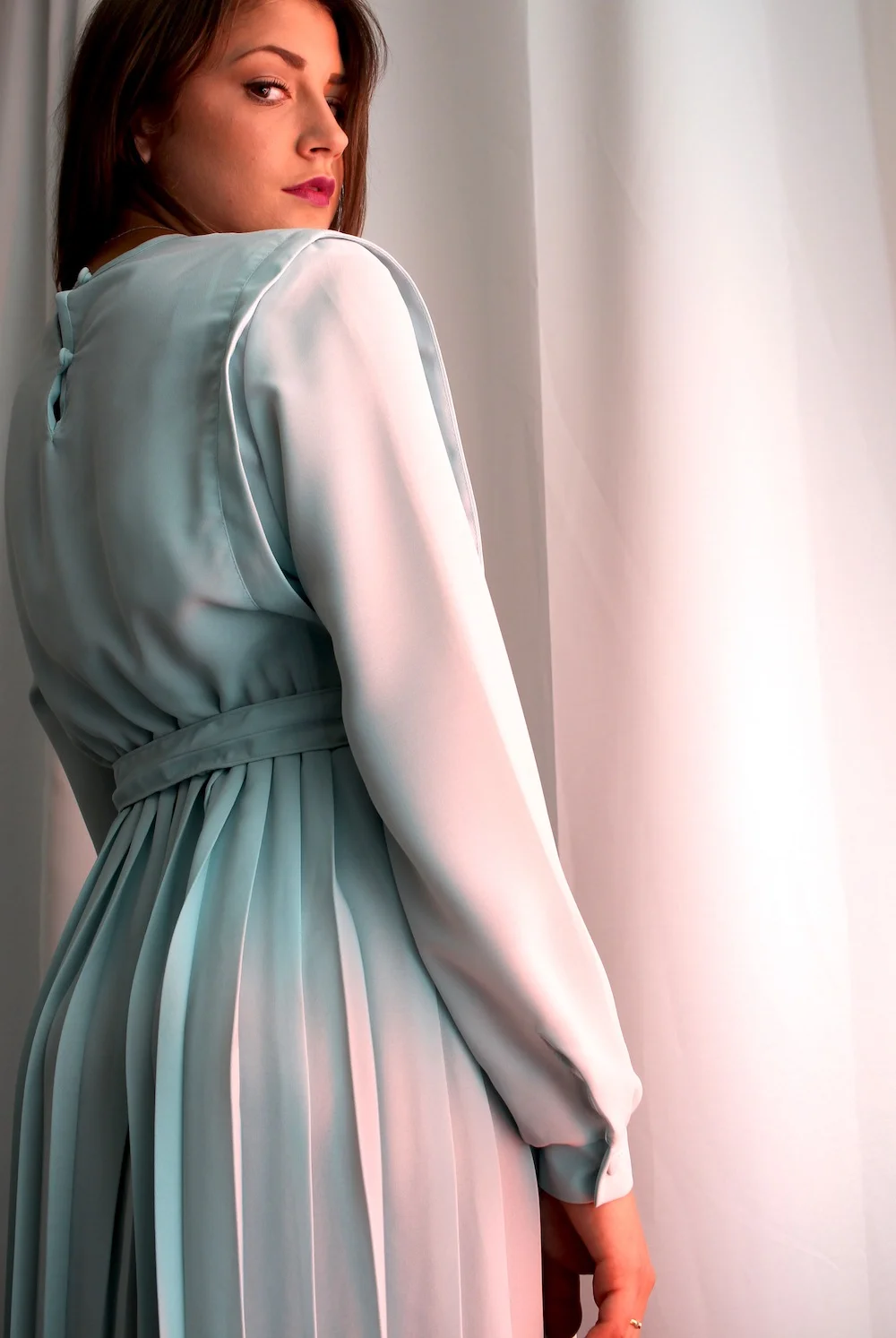 light blue prairie dress Gunne sax Style 70s Prairie Blue Swing Dress M I Retro Fairy main image 1