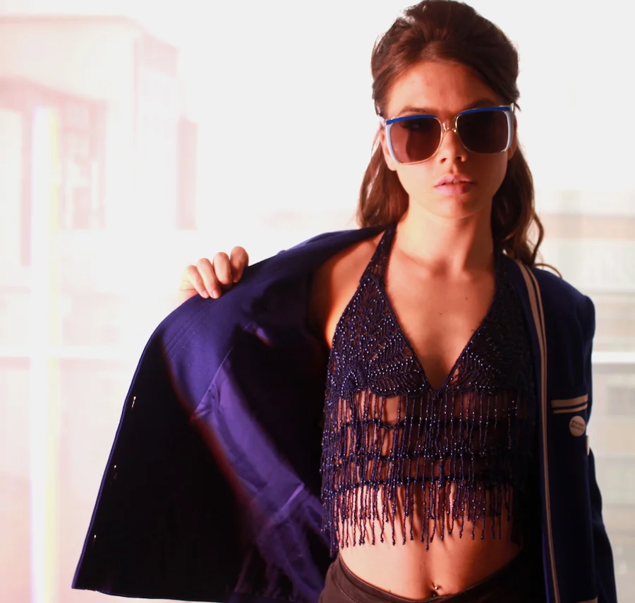 #13A LINDA FARROW VINTAGE SUNGLASSES  MODEL1