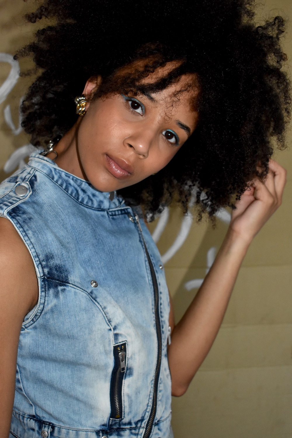 #3ih  "Polly wants a cracker” SLEEVELESS DENIM BIKER STYLE STONEWASH JACKET 5