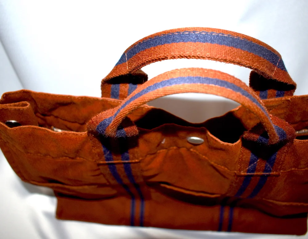 #6A HERMÈS - a Fourre Tout BROWN COTTON BAG TOP