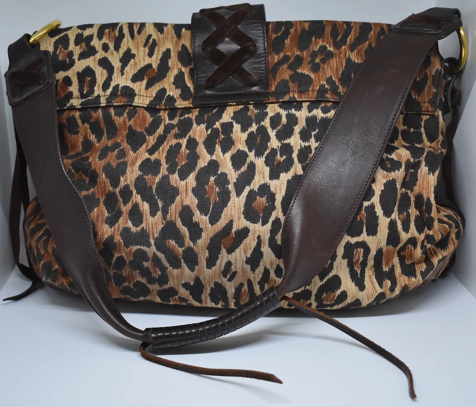 #28A DOLCE &amp; GABBANA  LEOPARD PRINT CANVAS HANDBAG4