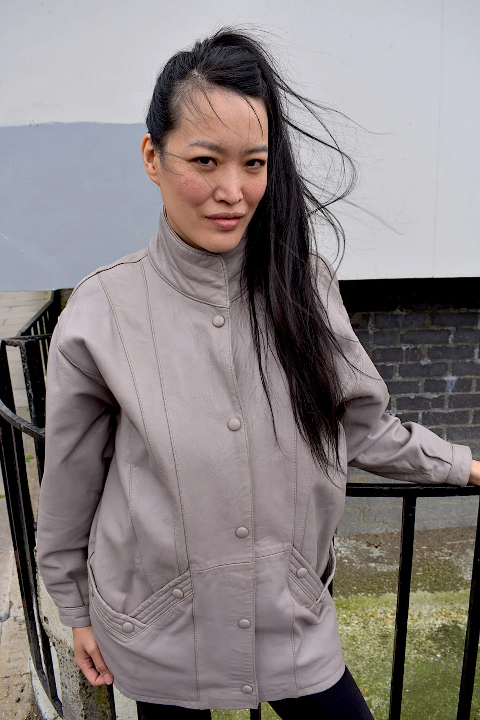 #10T TAUPE LEATHER JKT HERO SHOT