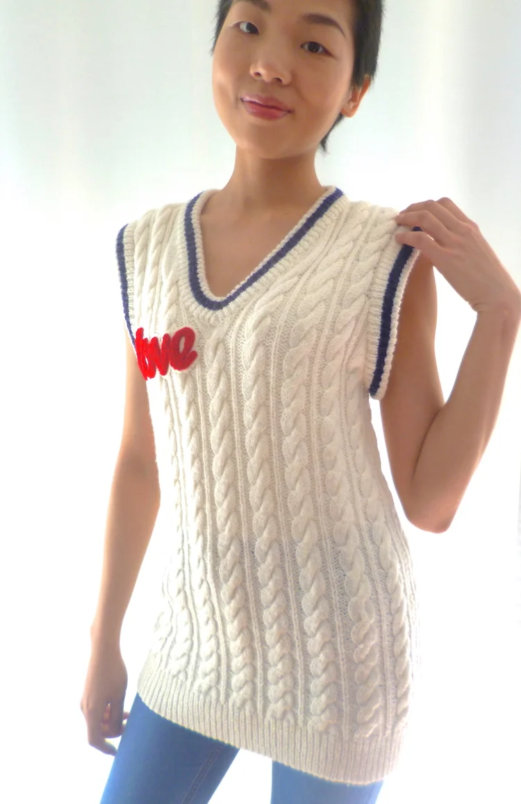 #4SS LOVE APPLIQUE CRICKET KNIT FRONT