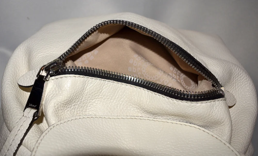 WHITE grained LEATHER BACKPACK by Abro.1