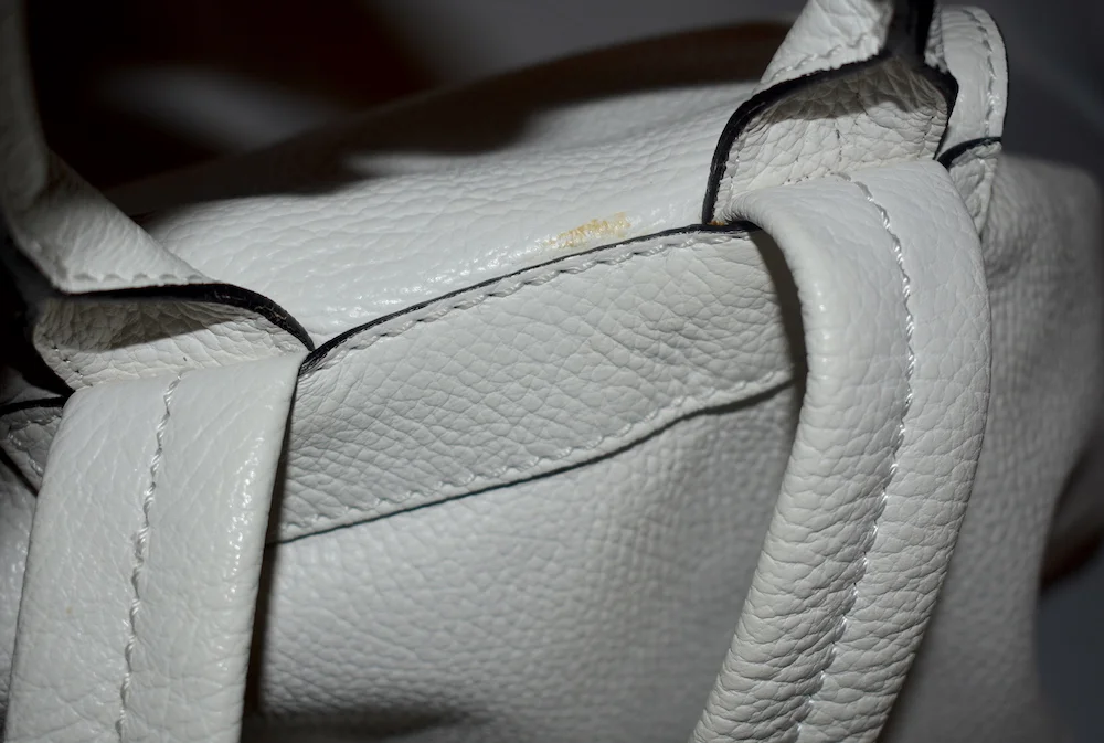 WHITE grained LEATHER BACKPACK by Abro. MARK