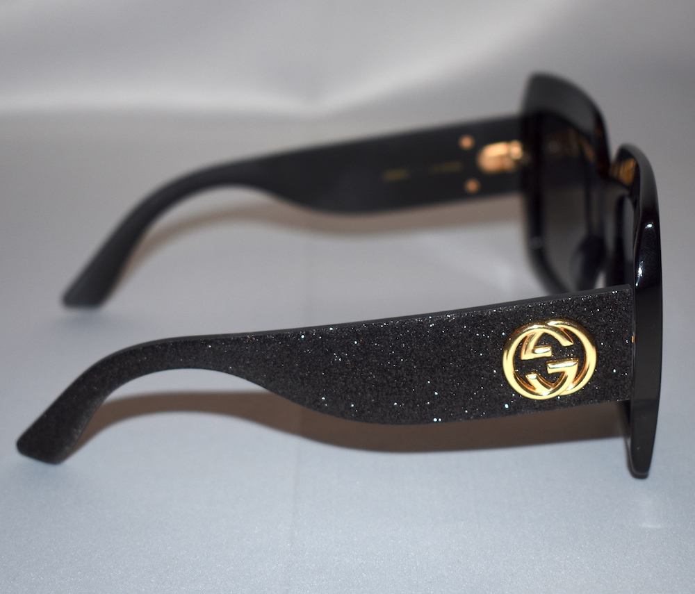 gucci black glitter sunglasses