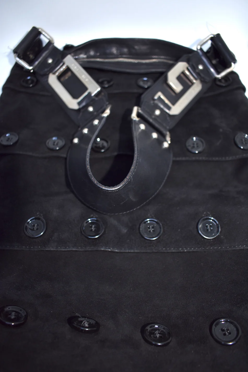 #29A  & GABBANA - Black suede hobo handbag EXTRA2.JPG