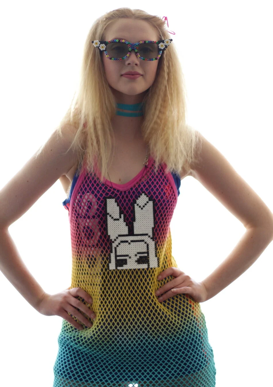 #35IH THRIFT EXCLUSIVE RAINBOW MESH DRESS AMY HERO SHOT.JPG