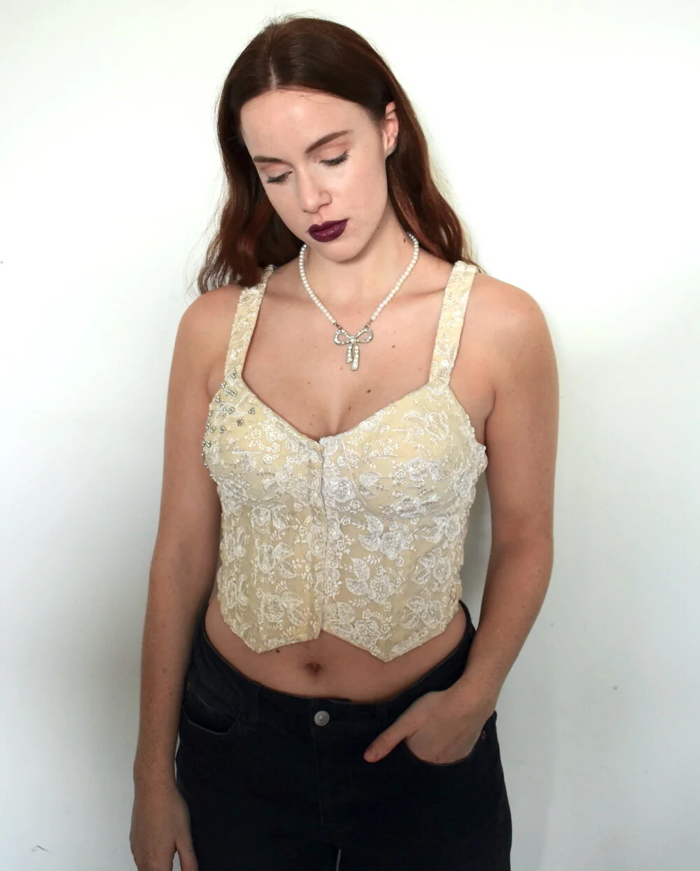 #43AW BEAUTIFUL CREAM CORSET