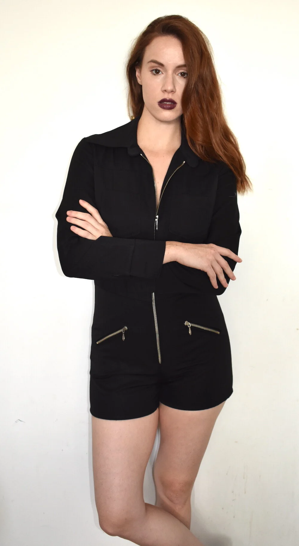 #18AW AVENGERS STYLE BLACK PLAYSUIT