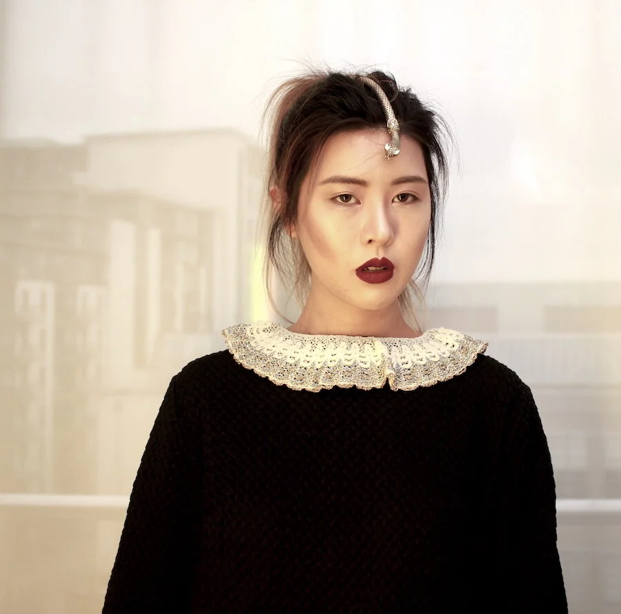 #10AW BLACK L/S QUILTED  VINTAGE TOP