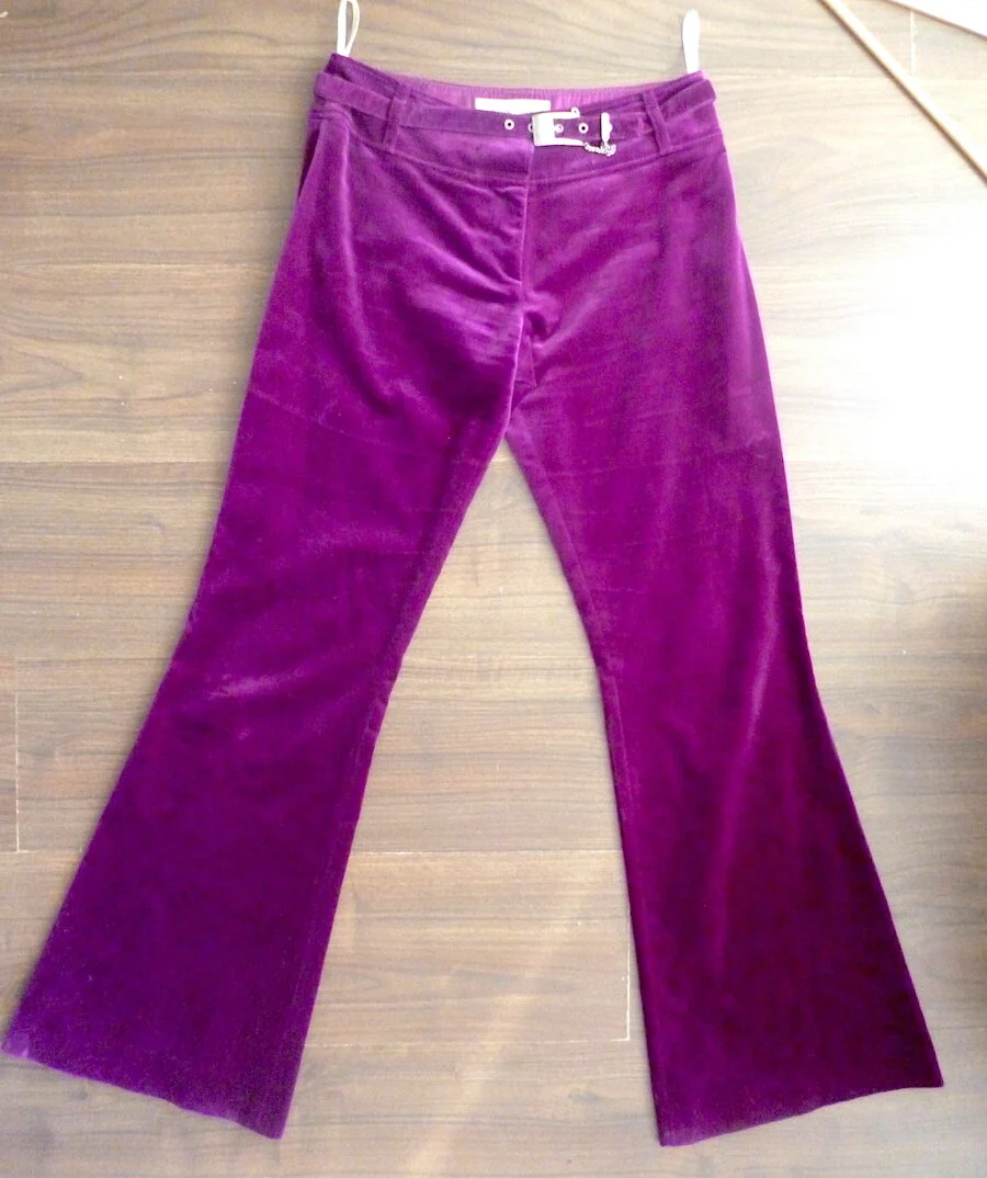 #17AW PURPLE KAREN MILLEN VELVET TROUSERS