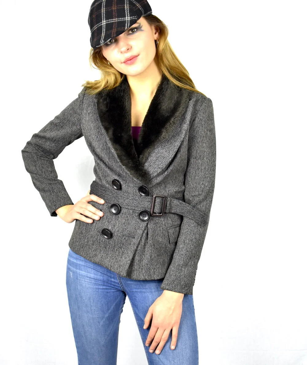 #35AW ZARA BASIC SMART JACKET WITH DETACHABLE COLLAR