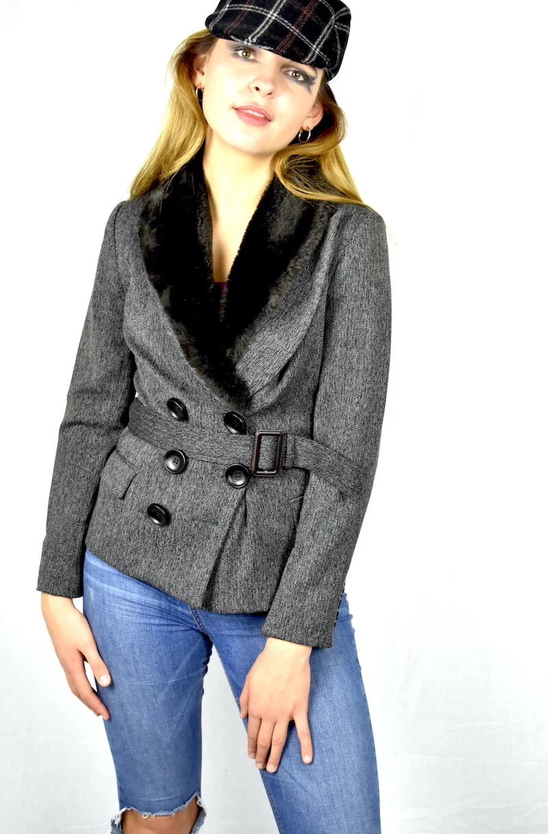 #35AW ZARA BASIC SMART JACKET WITH DETACHABLE COLLAR