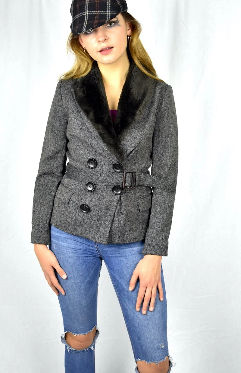 #35AW ZARA BASIC SMART JACKET WITH DETACHABLE COLLAR