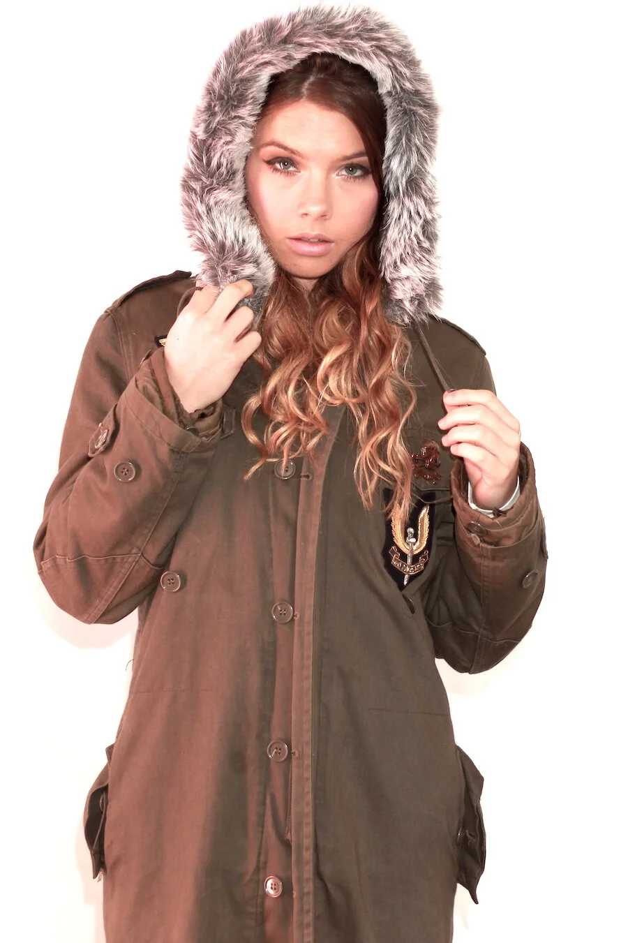 #34AW MILITARY MOD PARKA WITH FAUR FUR HOOD