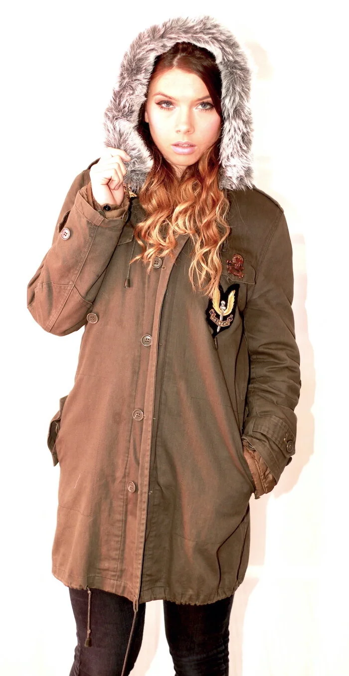 #34AW MILITARY MOD PARKA WITH FAUR FUR HOOD