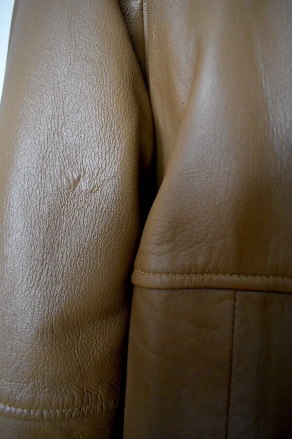 #21T KALEIDOSCOPE LEATHER JACKET IN CARAMEL BISCUIT COLOUR