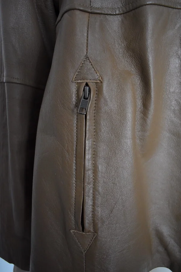 #21T KALEIDOSCOPE LEATHER JACKET IN CARAMEL BISCUIT COLOUR