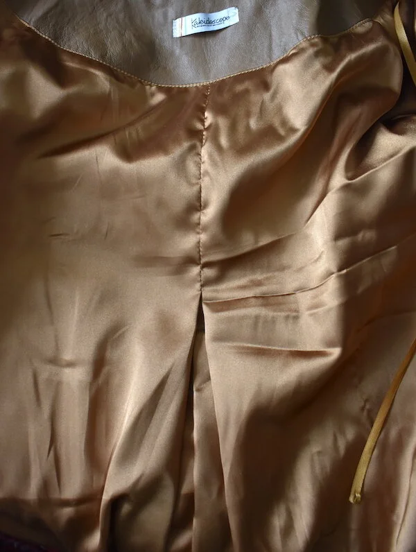 #21T KALEIDOSCOPE LEATHER JACKET IN CARAMEL BISCUIT COLOUR