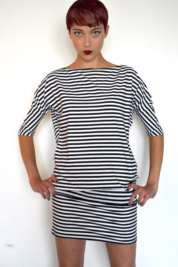 STRIPEY MONOCHROME DRESS