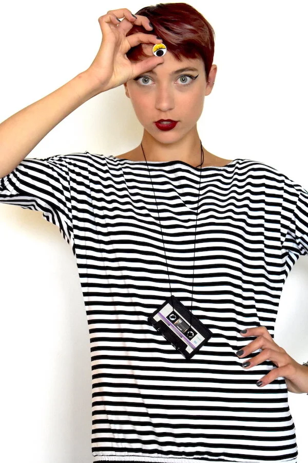 #4T STRIPED MONOCHROME DRESS