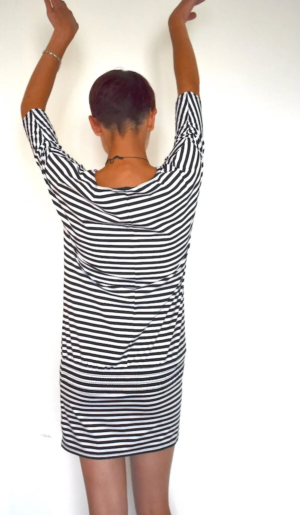 #4T STRIPED MONOCHROME DRESS
