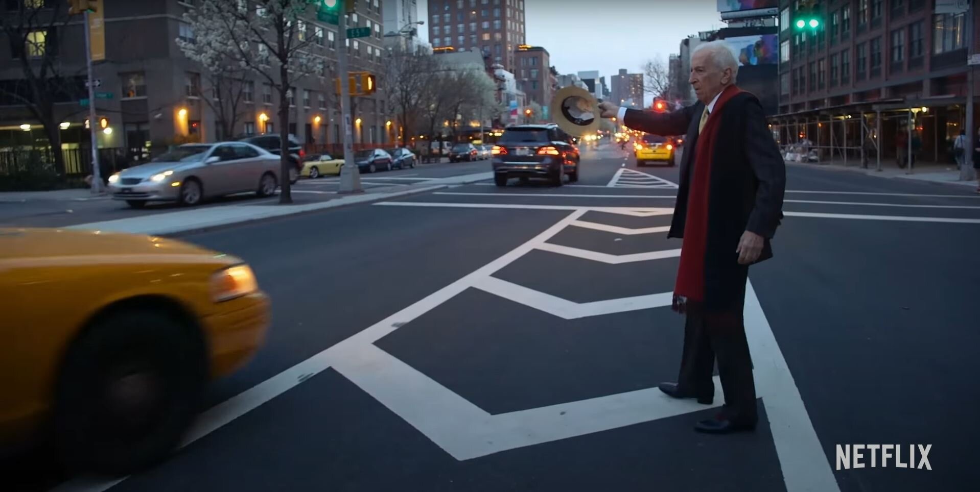  Frames from Netflix’s Documentary  Voyeur : Gay Talese catching a cab in NY. 